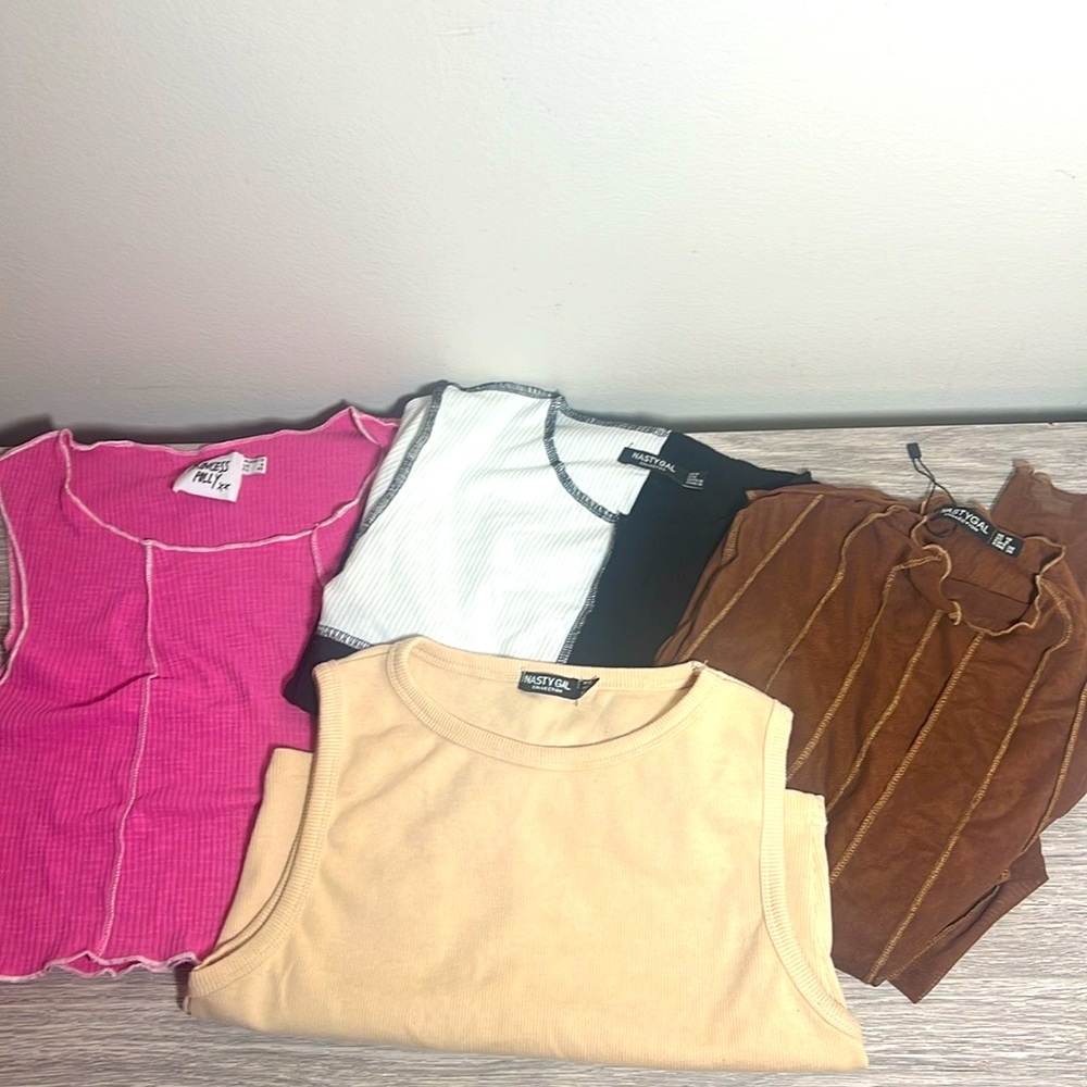 Nasty Gal Princess Polly 4 Piece Bundle / Lot Crop Tops